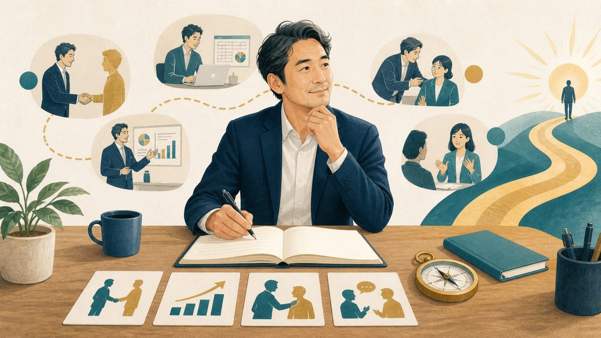 仕事の経験と強みを棚卸しする40代会社員