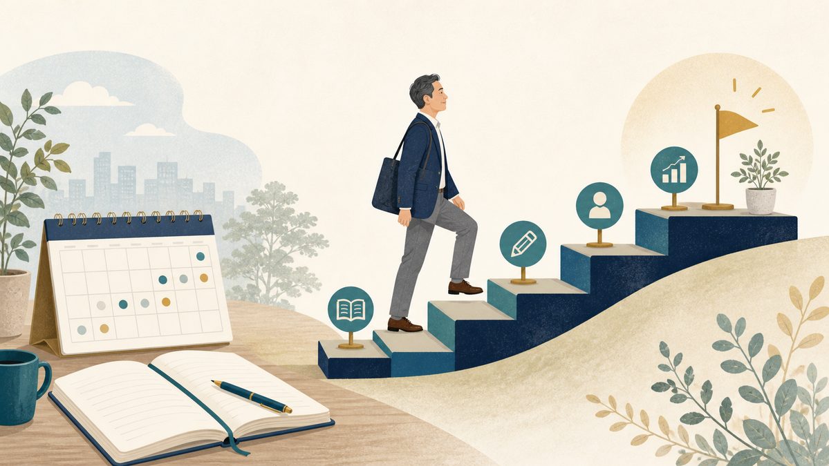 90日間の学習計画を小さなステップで進める40代会社員