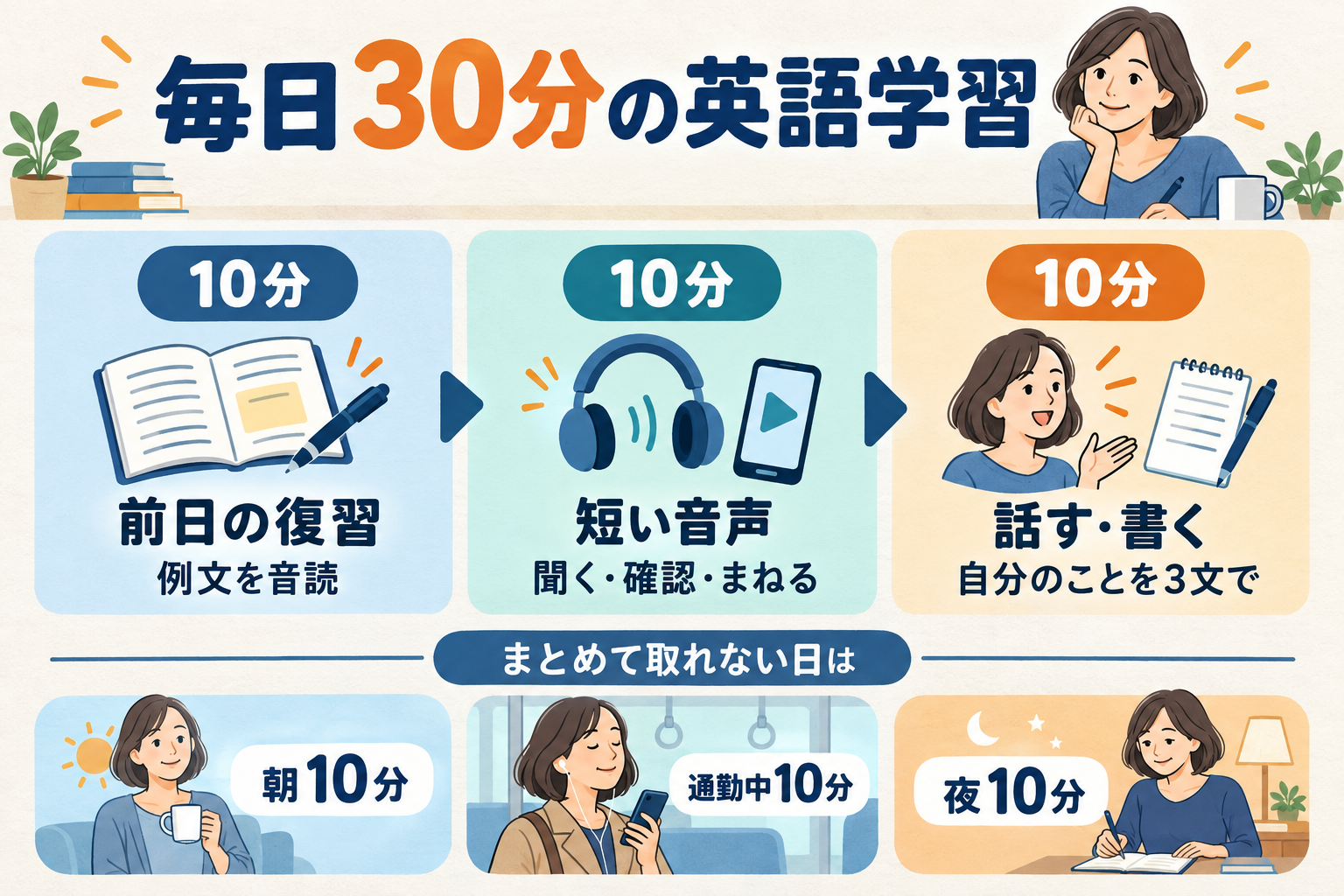 毎日30分で進める英語学習メニュー